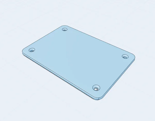 Lid for the enclosure with a locating lip and four countersunk M3 holes