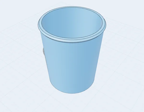 Pen cup turned from a single profile, 83 mm across and 99 mm tall