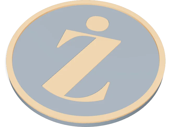 Round coaster with a flush two-color monogram and accent rim