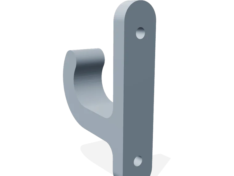 J coat hook with mounting bar and reinforcing web