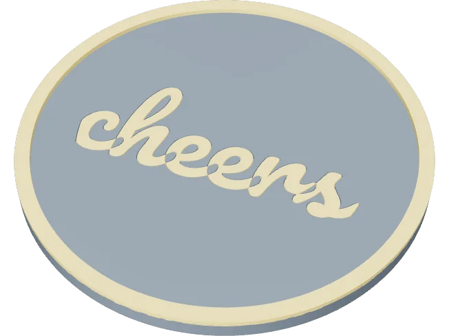 Round cheers coaster