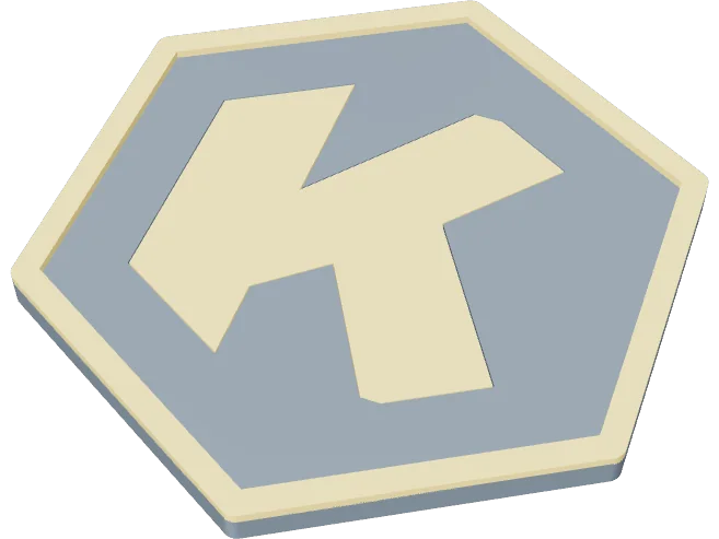 Hex monogram coaster K