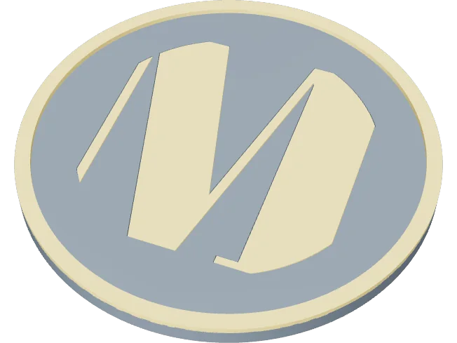 Round monogram coaster M