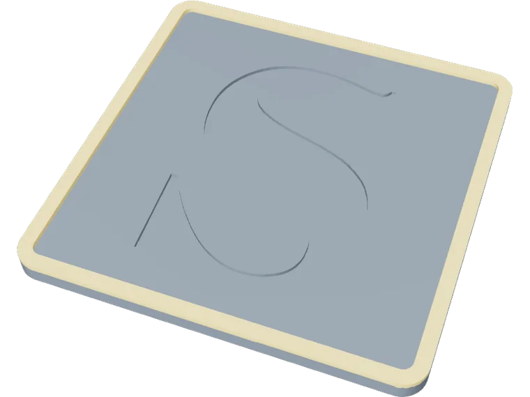 Square monogram coaster S