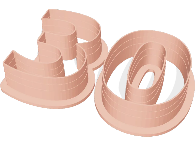 Number 30 cookie cutter, 100 mm