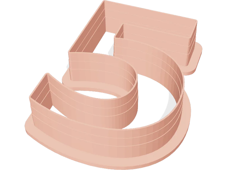 Number 5 cookie cutter, 80 mm