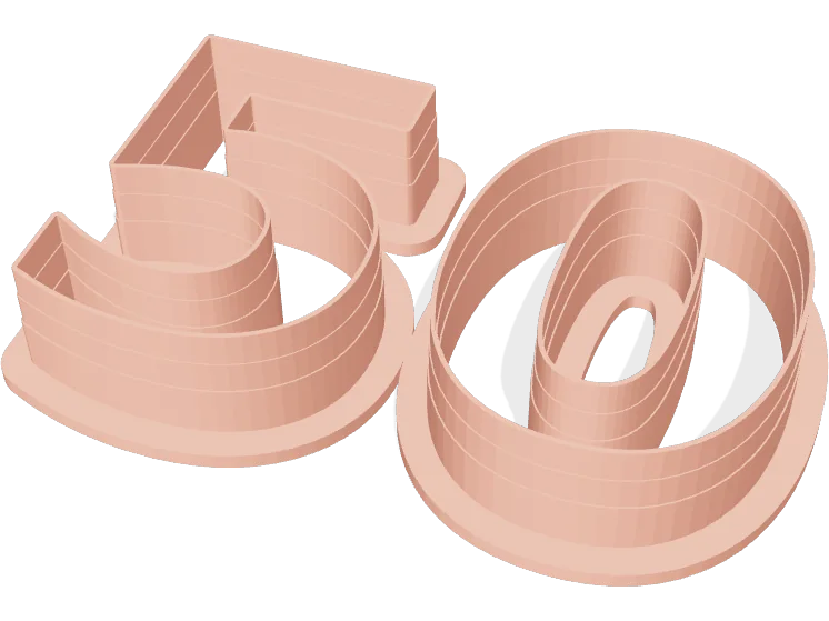 Number 50 cookie cutter, 100 mm