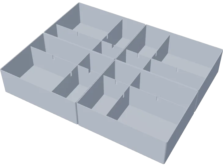 Deep drawer organizer 360 x 280 mm, 60 mm tall