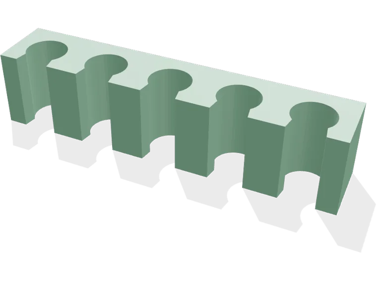 Desk cable comb, 5 channels, 6 mm cables
