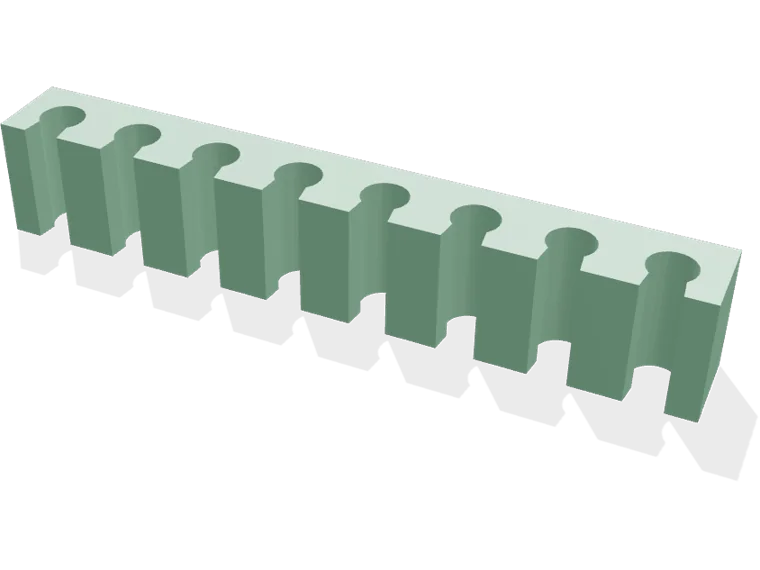 Desk cable comb, 8 channels, 4 mm cables