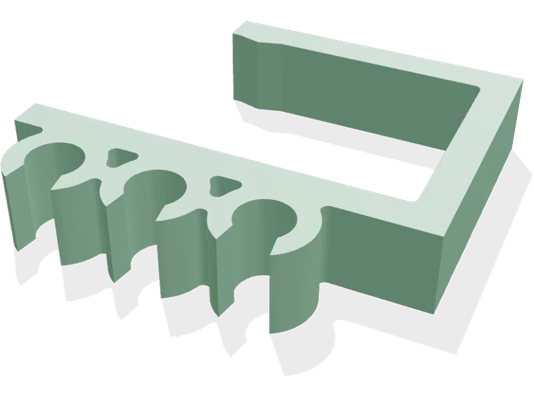 Desk edge cable clip, 3 cables