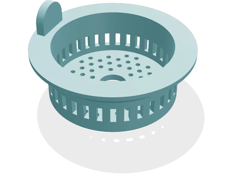 Hair catcher for a pop-up stopper sink, 38 mm