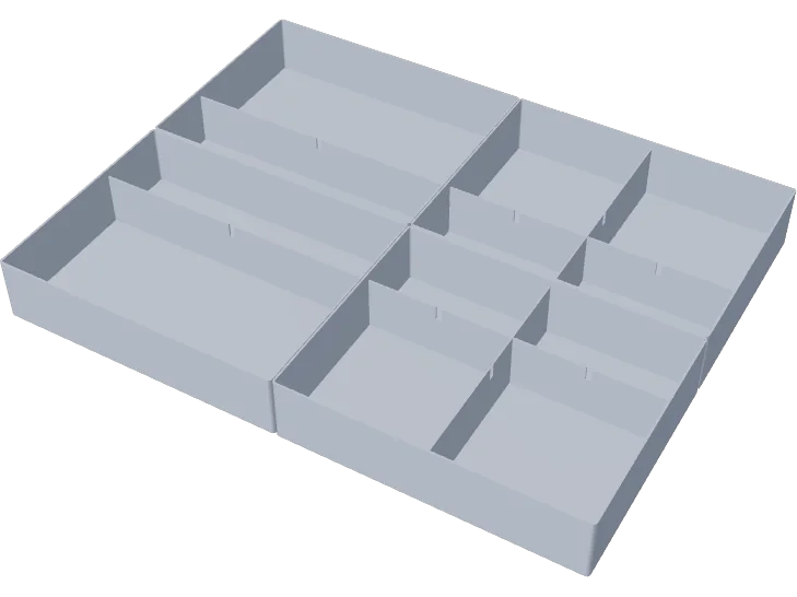 Drawer organizer 450 x 350 mm, 9 compartments