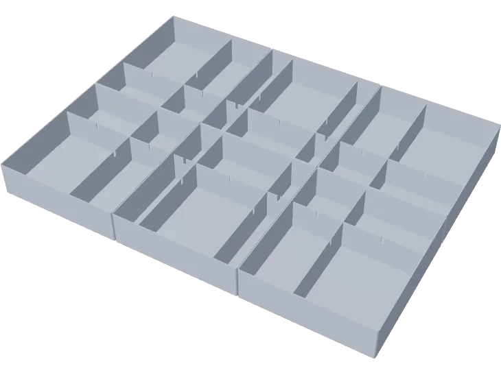 Drawer organizer 600 x 450 mm, 15 compartments