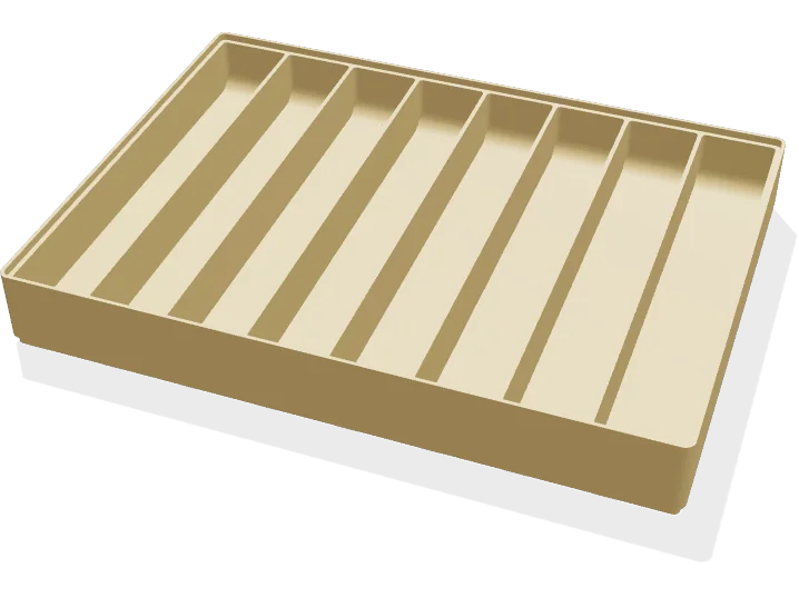 Drill bit and driver tray 220 x 160 mm, 8 long slots
