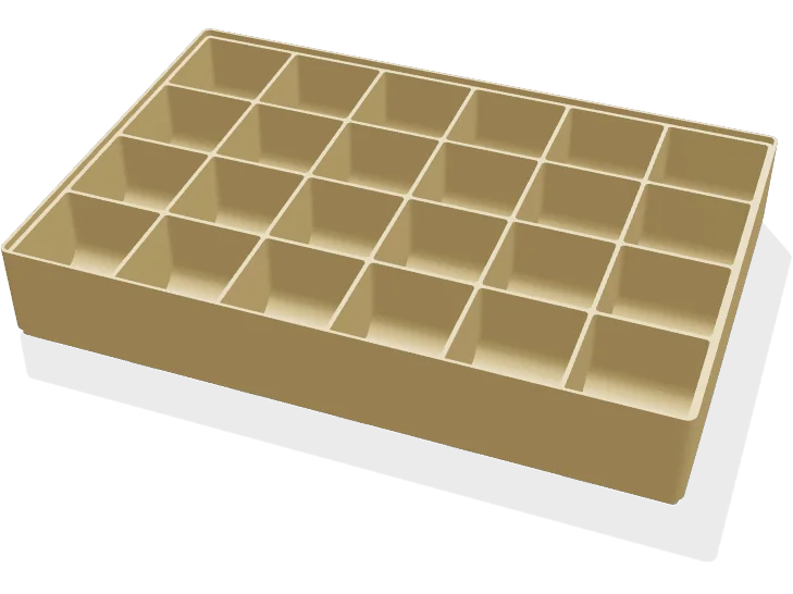 Electronics parts tray 240 x 160 mm, 24 cells