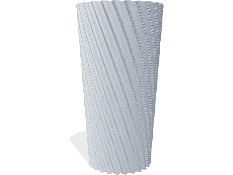 Fluted twisted vase 200 mm, 24 lobes