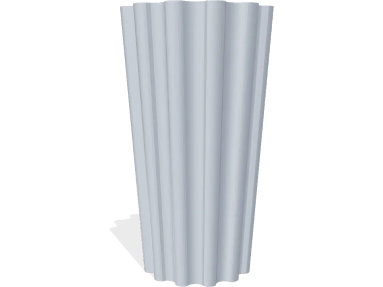 Fluted vase 180 mm, 12 lobes