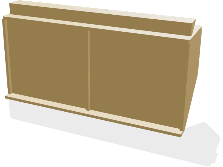 French cleat shelf 200 x 90 mm