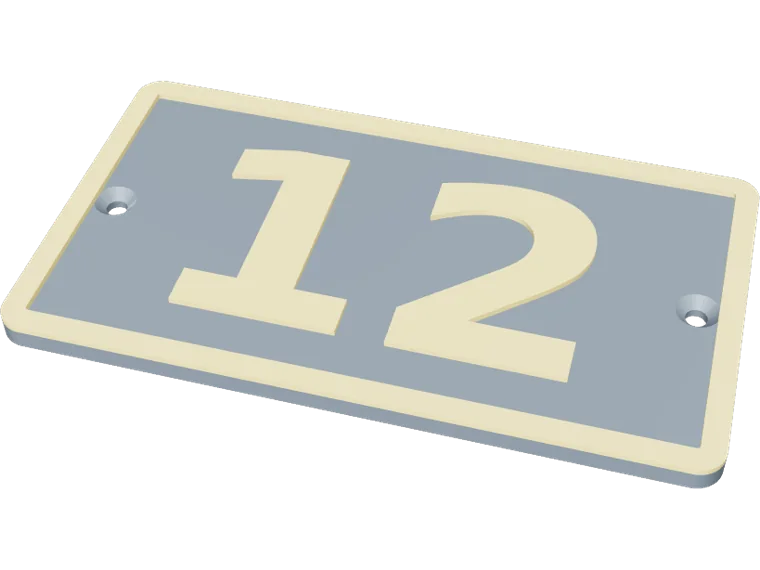 12 sign, raised