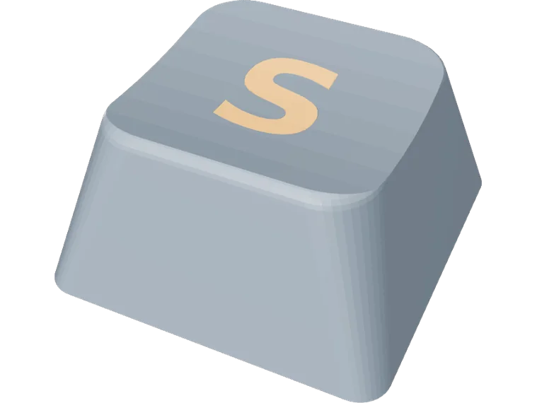 cylindrical keycap 1u with S legend
