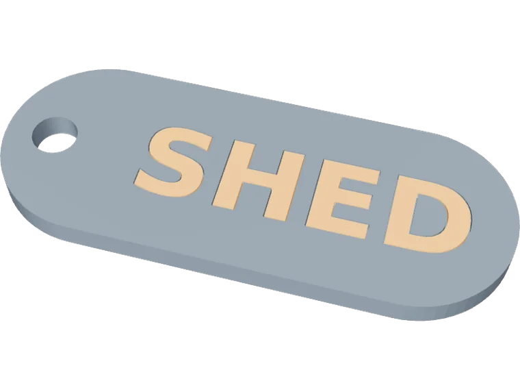 SHED key tag, pill