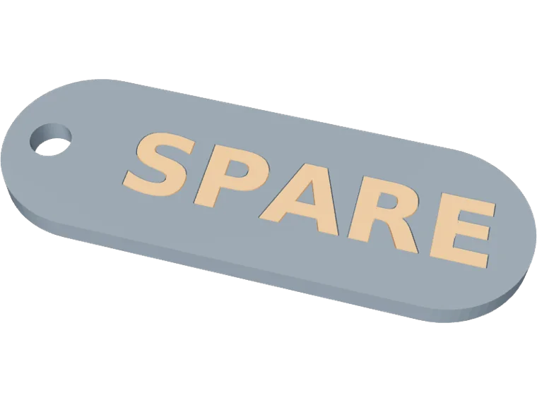 SPARE key tag, pill