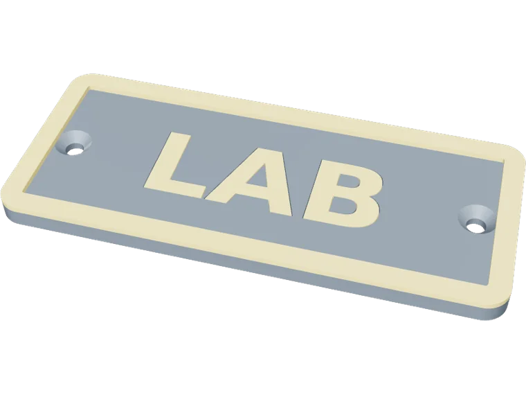 LAB sign, inlay
