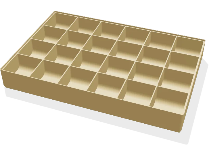 Large parts tray 300 x 200 mm, 24 cells
