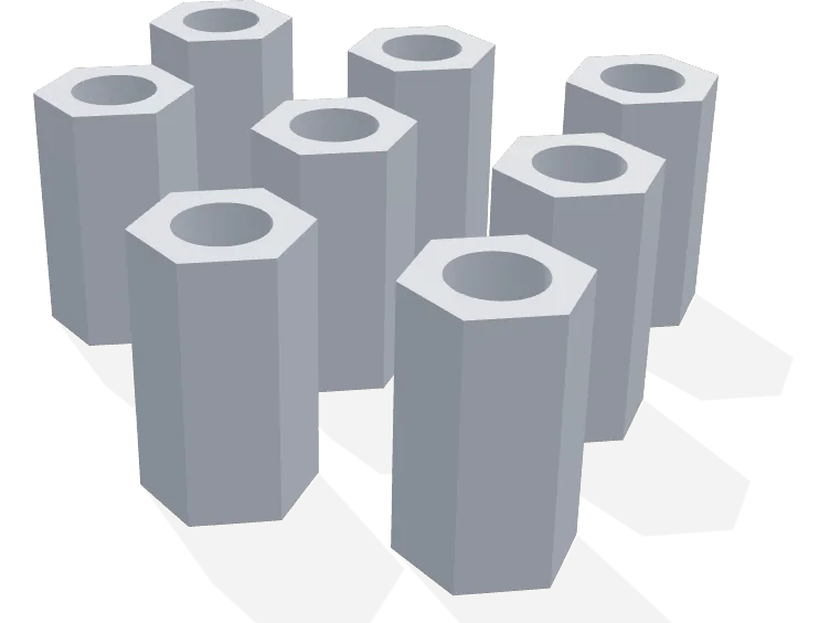 M3 hex standoffs, 10 mm x 8 pcs
