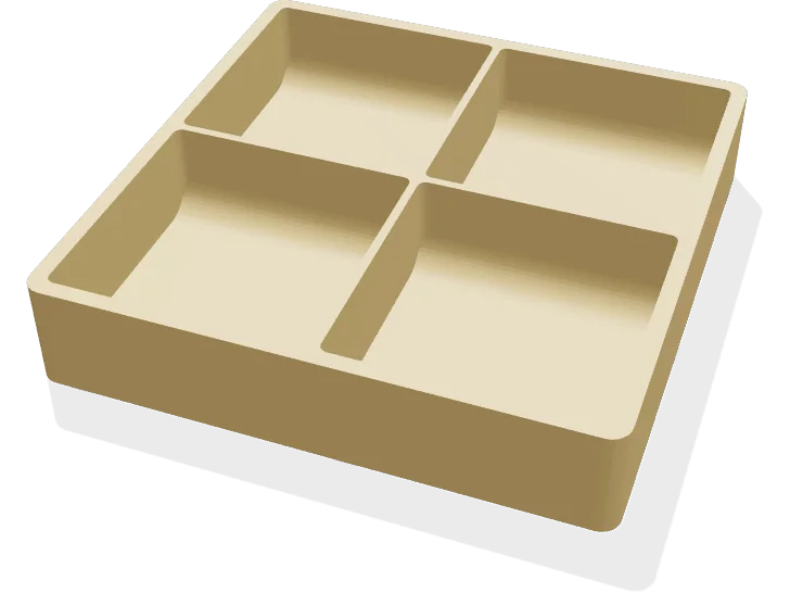 Mini parts tray 100 x 100 mm, 4 cells