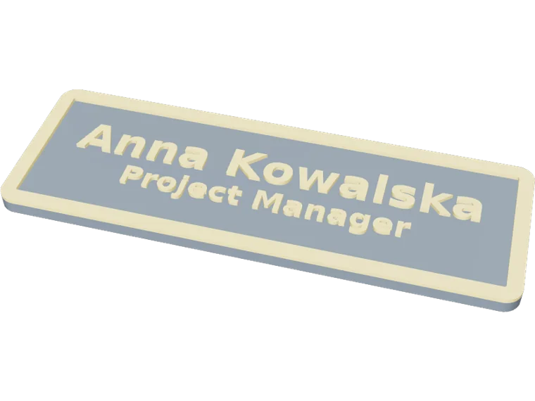 Anna Kowalska sign (Project Manager), raised