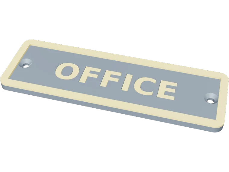OFFICE sign, inlay