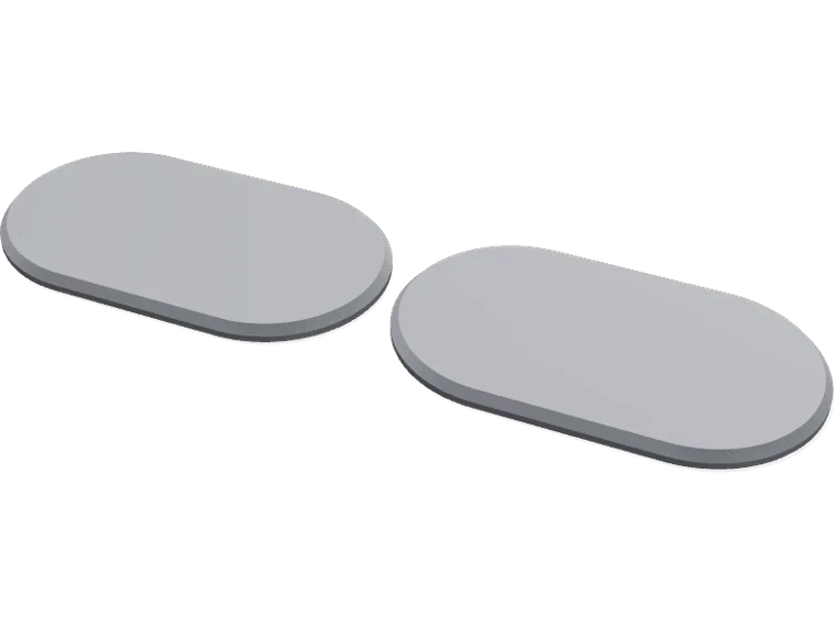 90 x 52 mm oval bases x 2