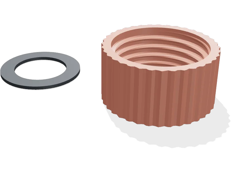 Sealed PET cap with TPU washer (PCO-1881)