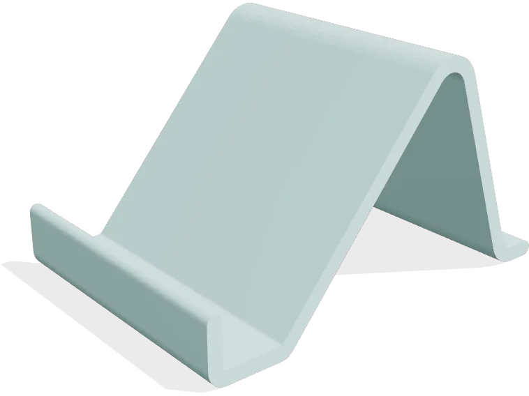 Phone with a case stand, 50 degrees (typing)