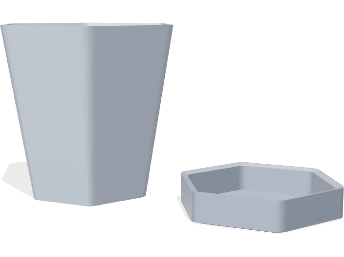 Hexagonal planter 140 mm with saucer
