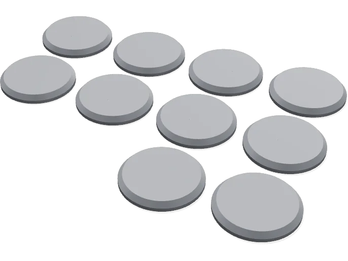 32 mm round bases x 10, magnet pockets