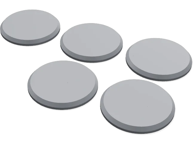 40 mm round bases x 5, magnet pockets