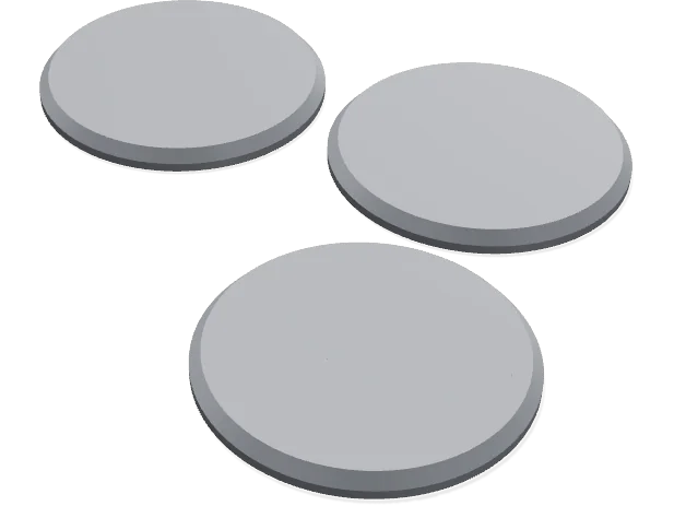 50 mm round bases x 3, magnet pockets