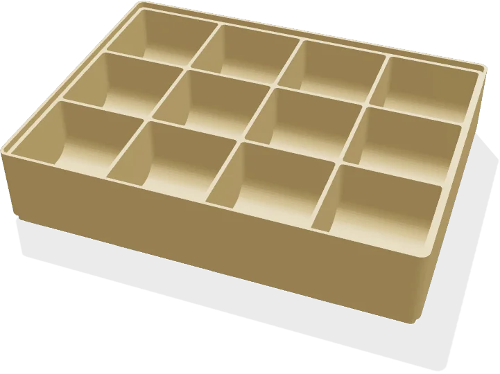 Screw sorter tray 160 x 120 mm, 12 cells, stackable
