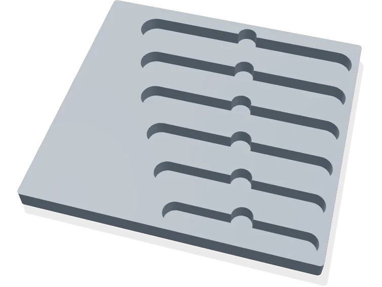 Screwdriver set insert, 6 slots