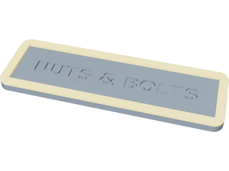 NUTS & BOLTS sign, engraved