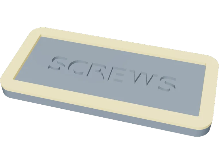 SCREWS sign, engraved
