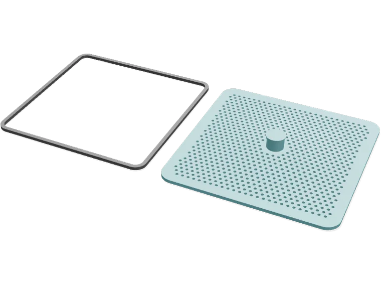 Square shower grate cover, 100 x 100 mm