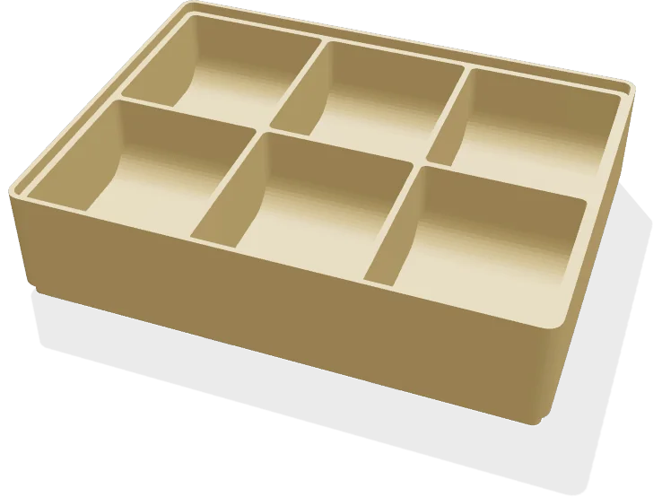 Small parts tray 120 x 90 mm, 6 cells