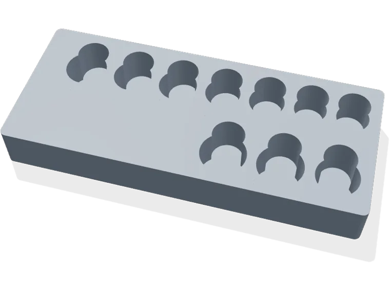 Socket set insert, 10 round pockets