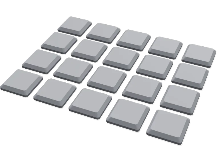 20 mm square bases x 20