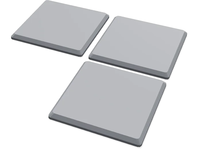 50 mm square bases x 3