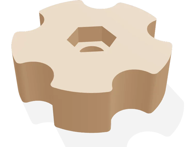 Star knob for M6 bolts